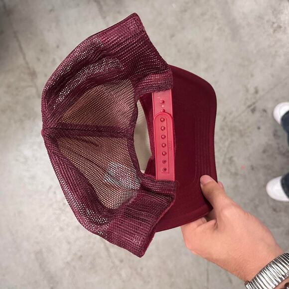 Kapital Burgundy Puff Print Laundry Denim Shrink Trucker Hat One Size - Picture 4 of 6